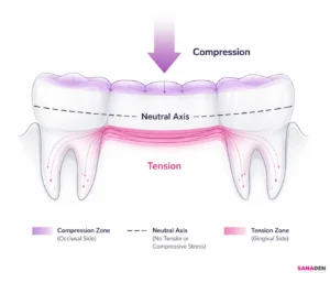 Biomechanical stress distribution in fiber-reinforced dental bridge restoration