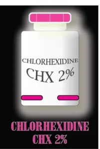 Chlorhexidine solution used for root canal disinfection in endodontic treatment